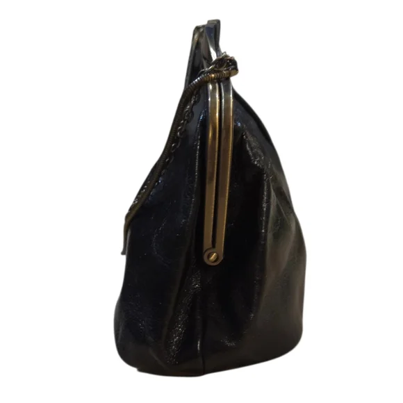 Hobo International VTG Triple Chain Clutch Bag Leather Paisley Kisslock Hayley - Picture 6 of 11